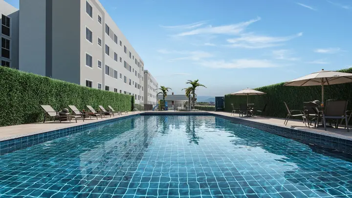 Área de piscina do Parque dos Condes